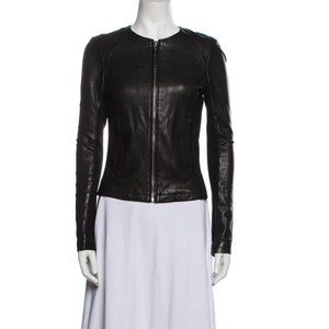 mackage brown lamb leather biker jacket fit is XS, tag is S